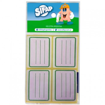 Etiqueta escolar verde x24 uds.