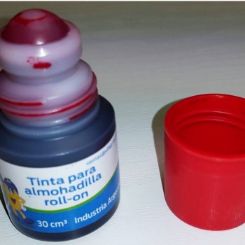 Tinta para sello de 30cc roll on color rojo