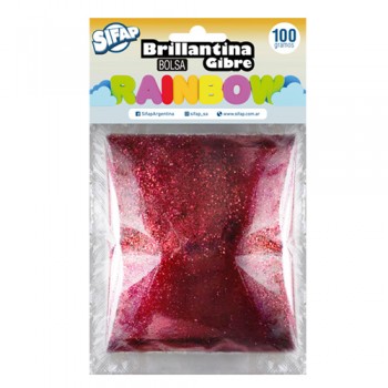 Brillantina gibre rainbow rojo