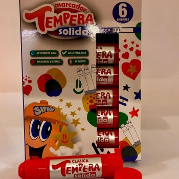 Tempera Solida Rojo x 6 Uds