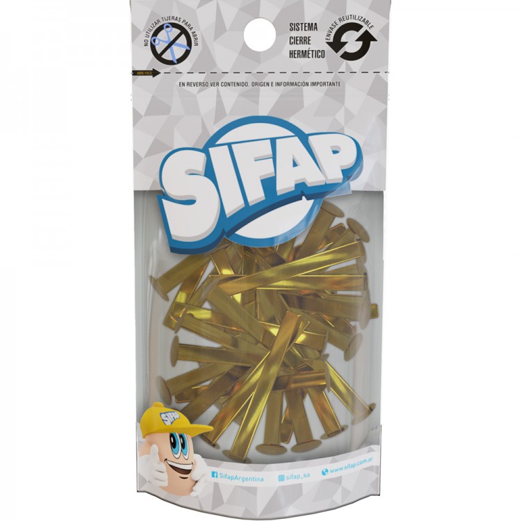 Broches dorados n14 x 100u (65 mm)