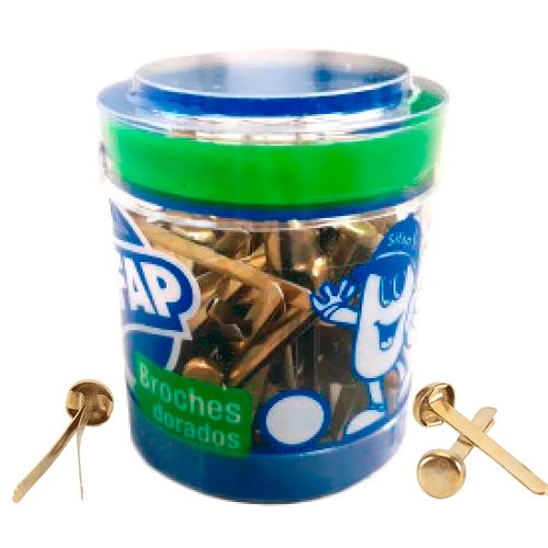Broches dorados n6 x 100u (pote)