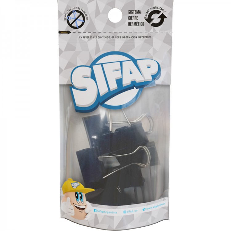 Binder clips negro n3 (doypack)