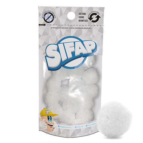 Pompones de felpa blanco