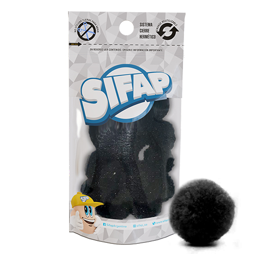 Pompones de felpa negro