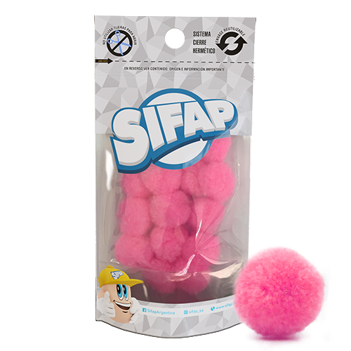 Pompones de felpa rosa
