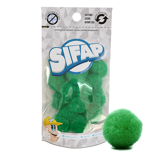 Pompones de felpa verde oscuro