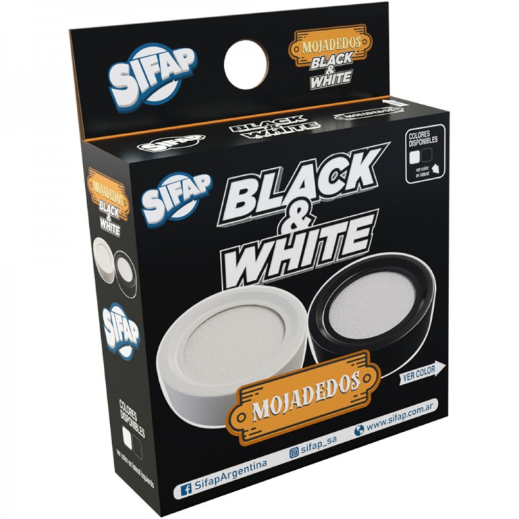 Mojadedos plastico black & white