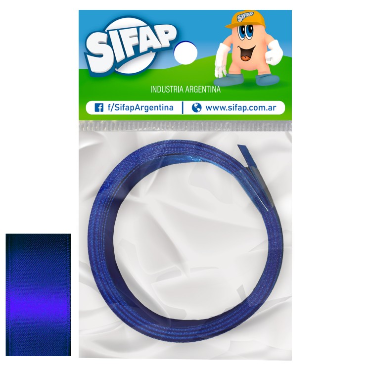 Cinta de raso ancho azul francia