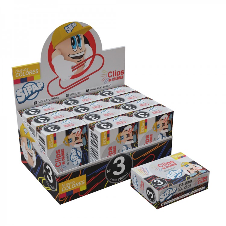 Clips forrados n3 x100u (caja)