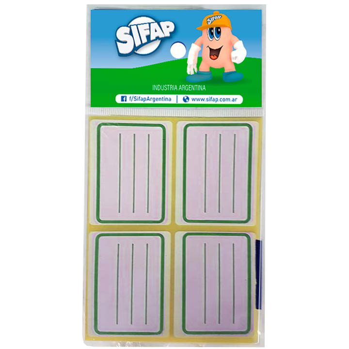 Etiqueta escolar verde  x  8 uds.