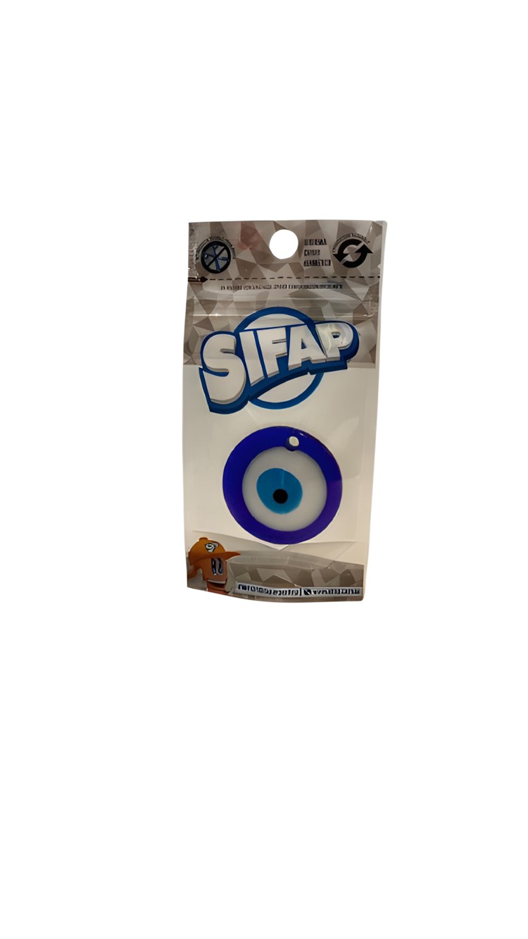 Ojo Turco Azul Plano 50 mm Ojito Pasante. Doy Pack